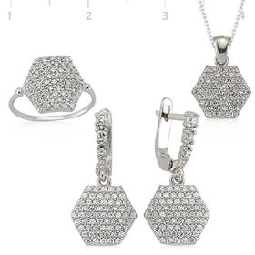 Gumush Altıgen Kadın Gümüş Set