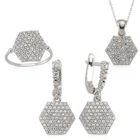 Gumush Altıgen Kadın Gümüş Set