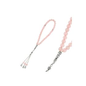 Gumush BD0000118 Pembe Kuvars Gümüş Tesbih