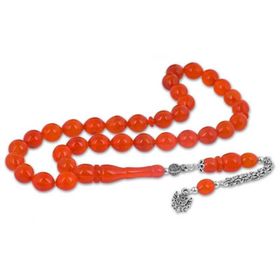 Gumush BD1320104 Gümüş Püsküllü Toz Kehribar Tesbih