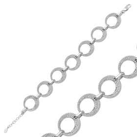 Gumush BR0460243 Taşlı Halka Gümüş Kadın Bileklik