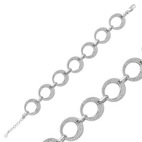 Gumush BR0460243 Taşlı Halka Gümüş Kadın Bileklik