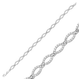 Gumush BR0460245 Taşlı Oval Gümüş Kadın Bileklik