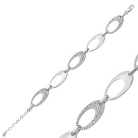 Gumush BR0460245 Taşlı Oval Gümüş Kadın Bileklik