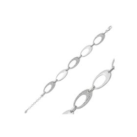 Gumush BR0460245 Taşlı Oval Gümüş Kadın Bileklik