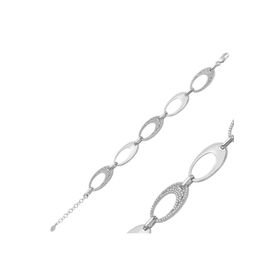 Gumush BR0460245 Taşlı Oval Gümüş Kadın Bileklik