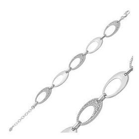 Gumush BR0460245 Taşlı Oval Gümüş Kadın Bileklik