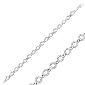 Gumush BR0460256 Taşlı Yuvarlak Gümüş Kadın Bileklik