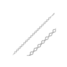 Gumush BR0460256 Taşlı Yuvarlak Gümüş Kadın Bileklik