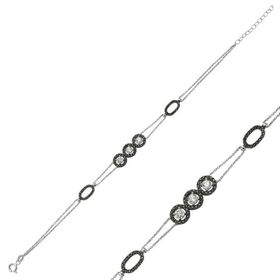 Gumush BR0460284 Üç Taşlı Gümüş Kadın Bileklik