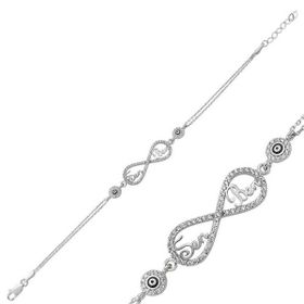 Gumush BR0460286 Sonsuzluk Sen Ben Gümüş Kadın Bileklik