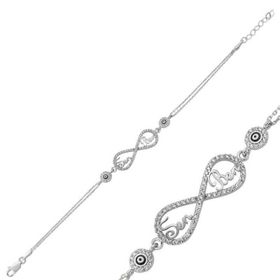 Gumush BR0460286 Sonsuzluk Sen Ben Gümüş Kadın Bileklik