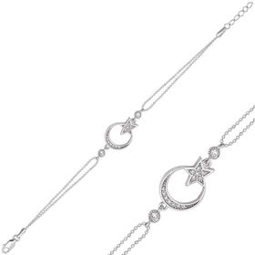 Gumush BR0460296 Ay Yıldız Gümüş Kadın Bileklik