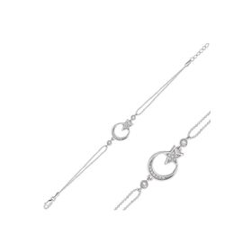 Gumush BR0460296 Ay Yıldız Gümüş Kadın Bileklik