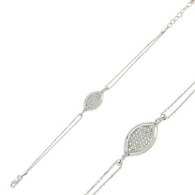 Gumush BR0460302 Beyaz Taşlı Gümüş Kadın Bileklik