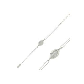 Gumush BR0460302 Beyaz Taşlı Gümüş Kadın Bileklik