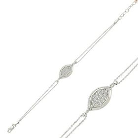 Gumush BR0460302 Beyaz Taşlı Gümüş Kadın Bileklik