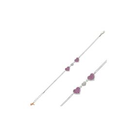 Gumush BR0460306 Pembe Kalpli Gümüş Kadın Bileklik