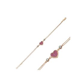 Gumush BR0460306 Pembe Kalpli Gümüş Kadın Bileklik