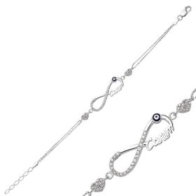 Gumush BR0460390 Sonsuzluk Canım Yazılı Gümüş Kadın Bileklik