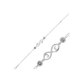 Gumush BR0460430 Nazarlı Sonsuzluk Gümüş Kadın Bileklik