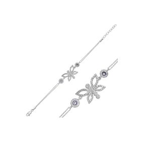 Gumush BR0460434 Nazarlı Kelebek Gümüş Kadın Bileklik