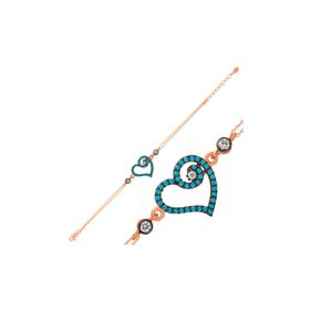 Gumush BR0460492 Mavi Kalpli Gümüş Kadın Bileklik