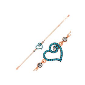Gumush BR0460492 Mavi Kalpli Gümüş Kadın Bileklik