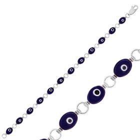 Gumush BR0460553 Oval Nazar Gümüş Kadın Bileklik
