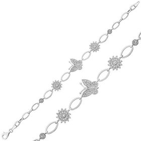 Gumush BR0460595 Kelebek Gümüş Kadın Bileklik