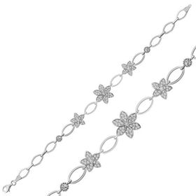Gumush BR0460596 Çiçekli Gümüş Kadın Bileklik
