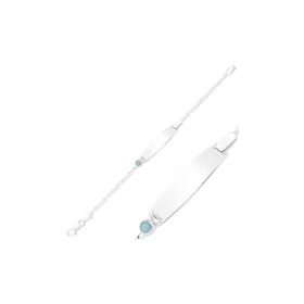 Gumush BR0460603 Mavi Boncuklu Plaka Gümüş Çocuk Bileklik