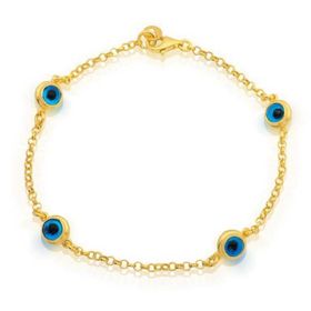 Gumush BR0460632 Nazar Boncuklu Kadın Gümüş Bileklik