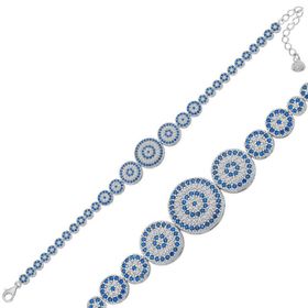Gumush BR0460632 Nazar Boncuklu Kadın Gümüş Bileklik