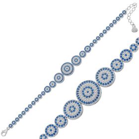 Gumush BR0460632 Nazar Boncuklu Kadın Gümüş Bileklik