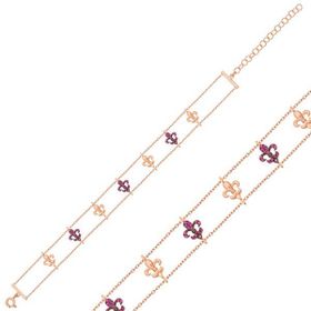 Gumush BR0460643 Çiçek Desenli Gümüş Kadın Bileklik
