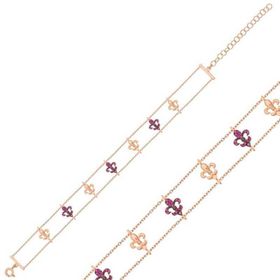 Gumush BR0460643 Çiçek Desenli Gümüş Kadın Bileklik