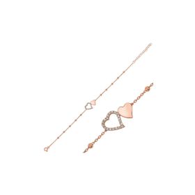 Gumush BR0460687 Dorissa İki Kalp Gümüş Kadın Bileklik
