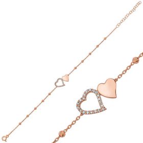 Gumush BR0460687 Dorissa İki Kalp Gümüş Kadın Bileklik