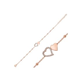 Gumush BR0460687 Dorissa İki Kalp Gümüş Kadın Bileklik