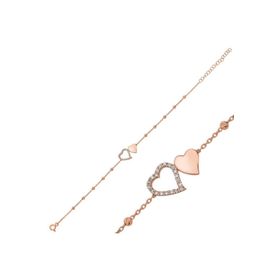 Gumush BR0460687 Dorissa İki Kalp Gümüş Kadın Bileklik