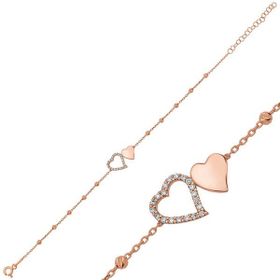 Gumush BR0460687 Dorissa İki Kalp Gümüş Kadın Bileklik