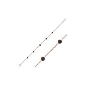 Gumush BR0460689 Rose Siyah Toplu Gümüş Kadın Bileklik