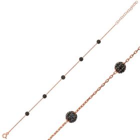 Gumush BR0460689 Rose Siyah Toplu Gümüş Kadın Bileklik
