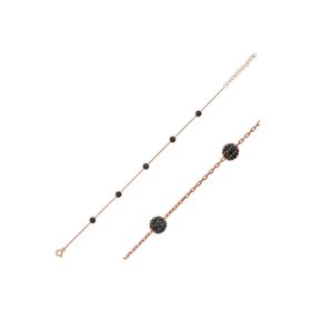 Gumush BR0460689 Rose Siyah Toplu Gümüş Kadın Bileklik