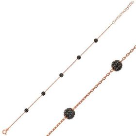 Gumush BR0460689 Rose Siyah Toplu Gümüş Kadın Bileklik