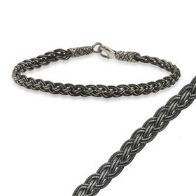 Gumush Burma Örgü Kazaziye Unisex Gümüş Bileklik