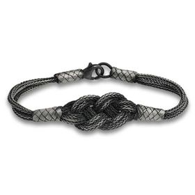 Gumush Burma Örgü Kazaziye Unisex Gümüş Bileklik