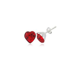 Gumush EA0710002 Gümüş Kırmızı Kalpli Bayan Küpe