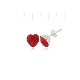 Gumush EA0710002 Gümüş Kırmızı Kalpli Bayan Küpe